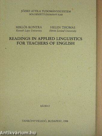 Readings in Applied Linguistics for Teachers of English