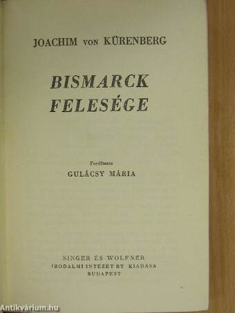 Bismarck felesége