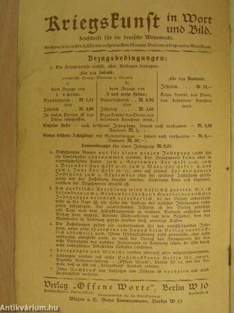 Kriegskunst in Wort und Bild Oktober 1931. (gótbetűs)