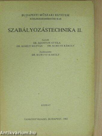 Szabályozástechnika II.