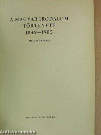 A magyar irodalom története 1849-1905