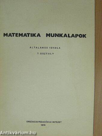 Matematika munkalapok