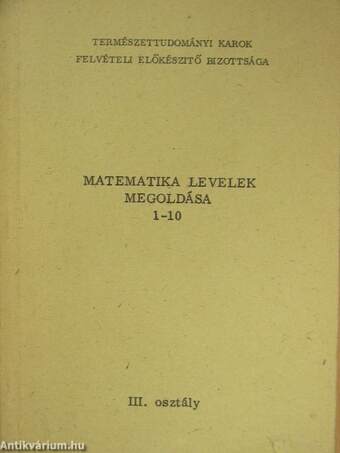 Matematika levelek megoldása 1-10