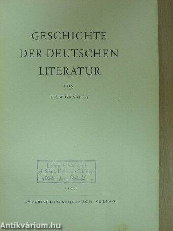 Geschichte der Deutschen Literatur