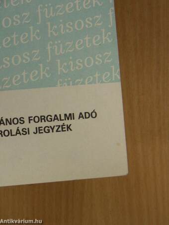 Általános forgalmi adó besorolási jegyzék