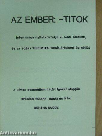 Az ember: - titok