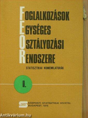 Foglalkozások Egységes Osztályozási Rendszere II. (töredék)