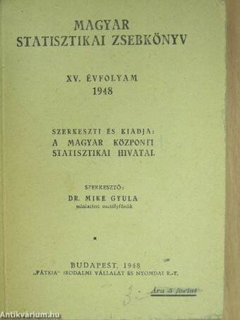 Magyar statisztikai zsebkönyv 1948.