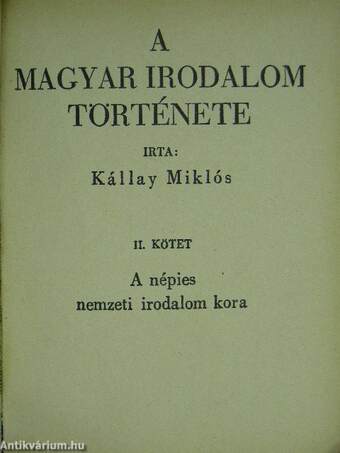 A magyar irodalom története I-III.