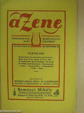 A Zene 1925. szeptember 30.