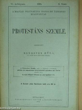 Protestáns Szemle 1894/6.
