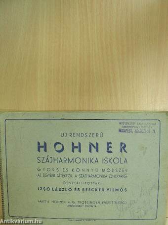 Uj rendszerű Hohner szájharmonika iskola