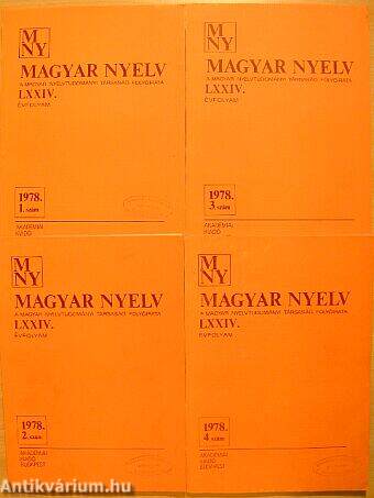 Magyar Nyelv 1978/1-4.