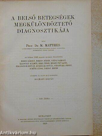 A belső betegségek megkülönböztető diagnosztikája