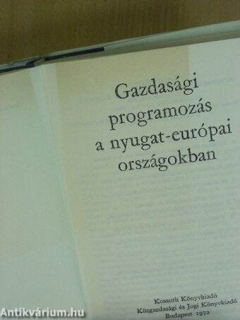 Gazdasági programozás a nyugat-európai országokban