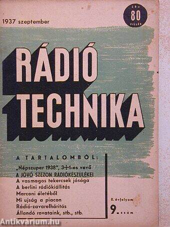 Rádió Technika 1937. szeptember