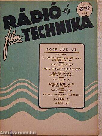 Rádió és filmtechnika 1949. június