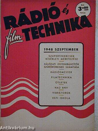 Rádió és filmtechnika 1948. szeptember