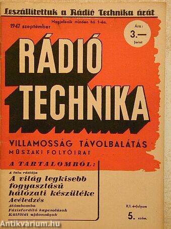 Rádió Technika 1947. szeptember