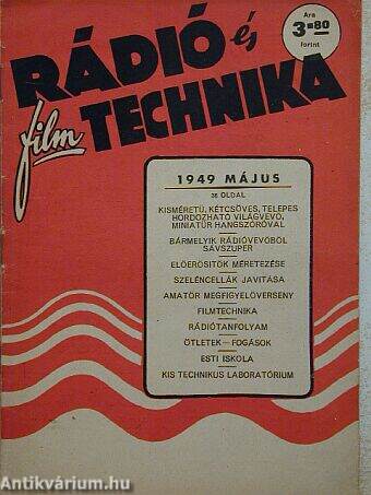Rádió és filmtechnika 1949. május
