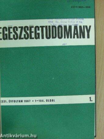 Egészségtudomány 1987/1-4.