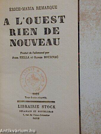 A L'Ouest rien de nouveau