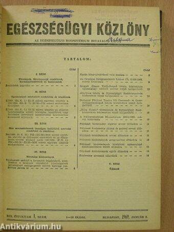 Egészségügyi közlöny 1969. január-december