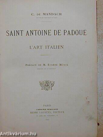 Saint Antoine de Padoue et L'art Italien