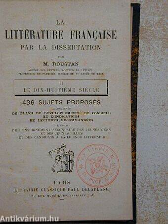 La littérature francaise par la dissertation