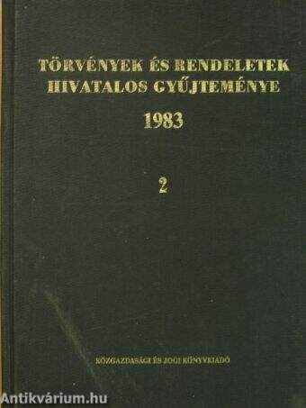 Törvények és rendeletek hivatalos gyűjteménye 1983. 2. (töredék)