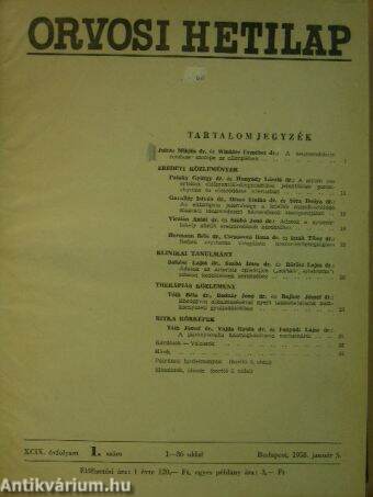 Orvosi Hetilap 1958. január-június (fél évfolyam)