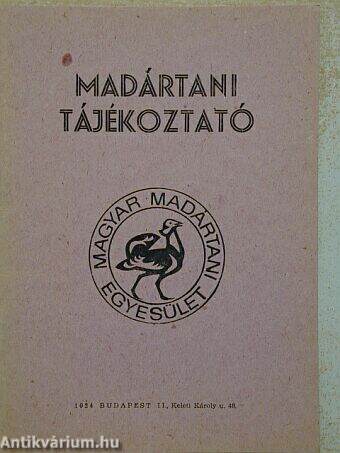 Madártani tájékoztató 1984. július-augusztus-szeptember