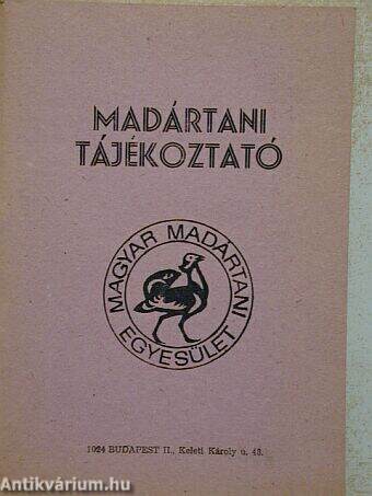 Madártani tájékoztató 1985. január-február-március