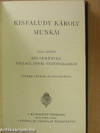 Kisfaludy Károly munkái I-II.