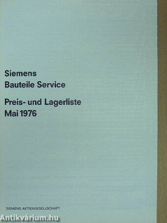 Siemens Bauteile Service Mai 1976