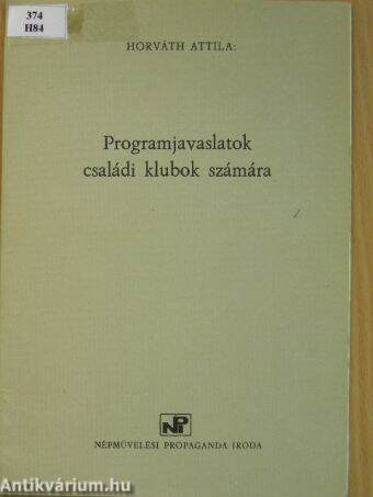 Programjavaslatok családi klubok számára