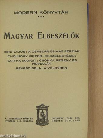 Magyar Elbeszélők I.