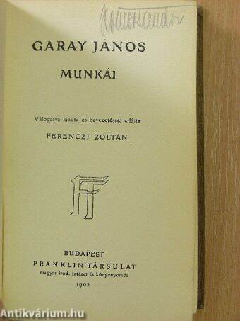 Garay János munkái