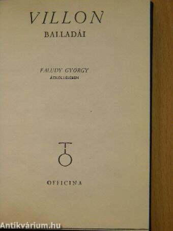 Villon balladái Faludy György átköltésében