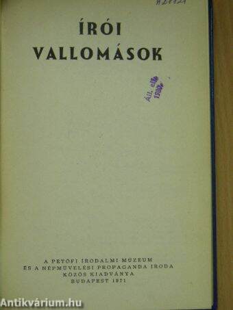 Írói vallomások