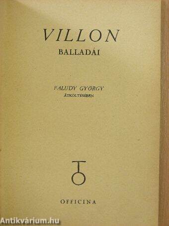 Villon balladái Faludy György átköltésében