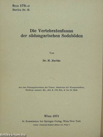 Die Vertebratenfauna der südungarischen Sodaböden