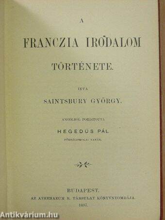 A franczia irodalom története