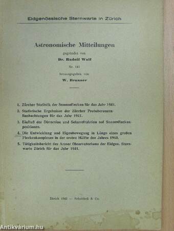 Astronomische Mitteilungen 1941/141.