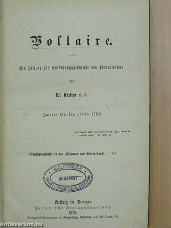 Voltaire (1750-1778) 2. (gótbetűs)