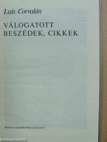 Válogatott beszédek, cikkek