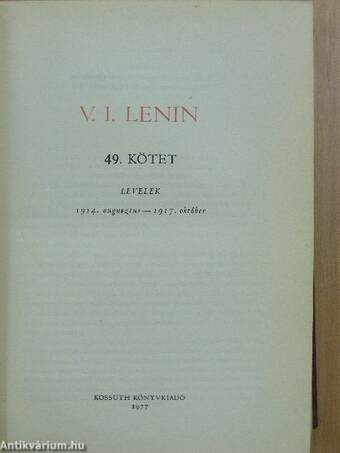 V. I. Lenin összes művei 49.