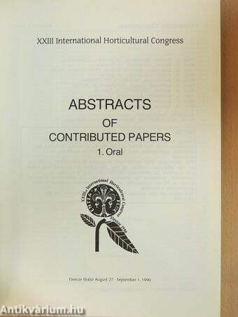 Abstracts of Contributed Papers 1. Oral - 2. Poster