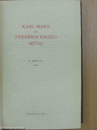 Karl Marx és Friedrich Engels művei 5.