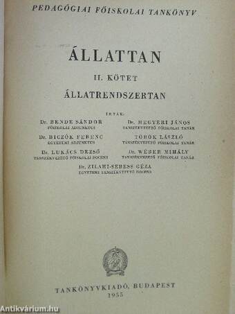 Állattan II.